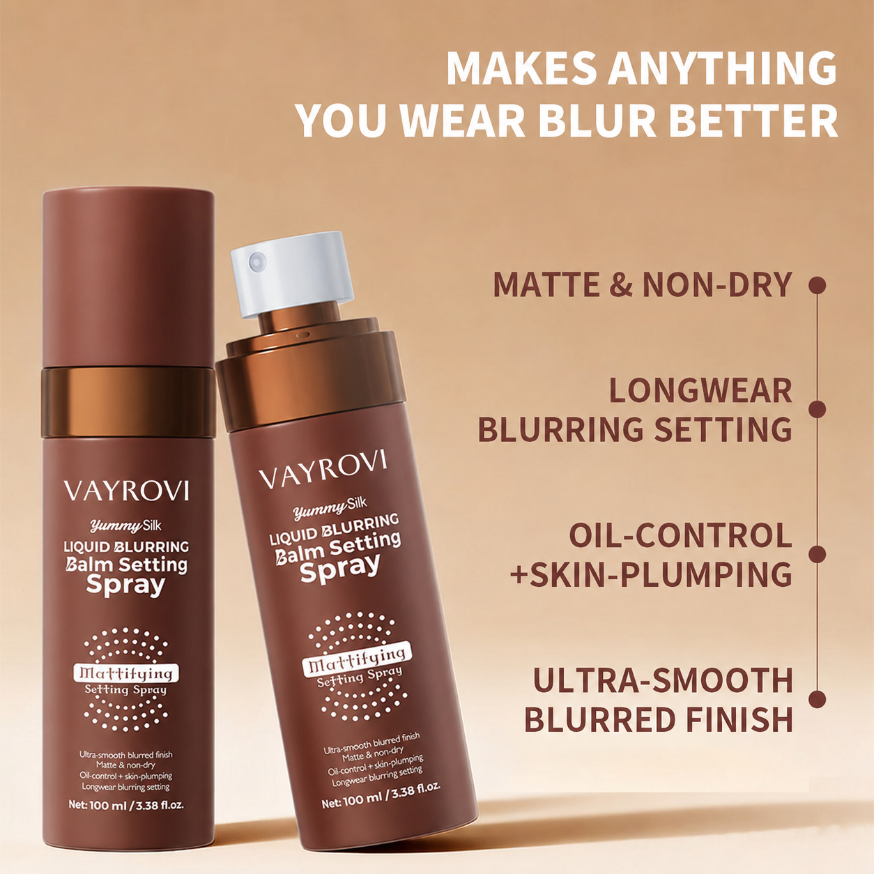 Vayrovi Waterproof Setting Spray – 24 Hour Long Lasting Fix