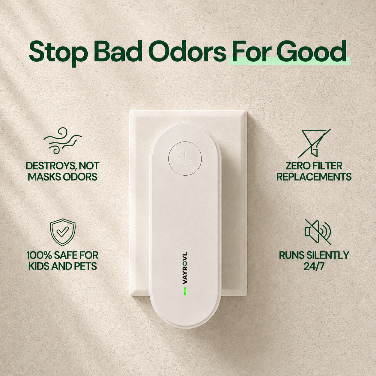 VAYROVI Filterless Ionic Odor Eliminator